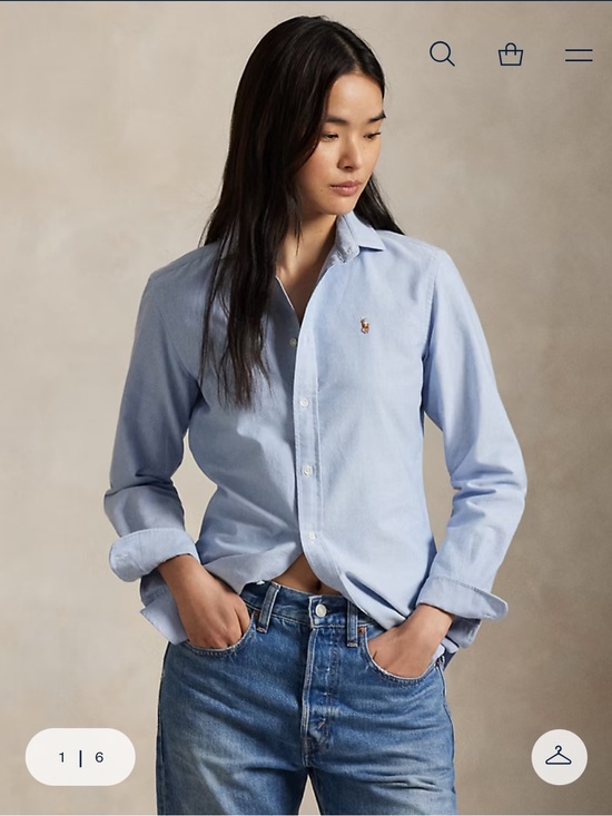 Ralph Lauren Tops - Ralph Lauren Blue Slim Fit Oxford Shirt